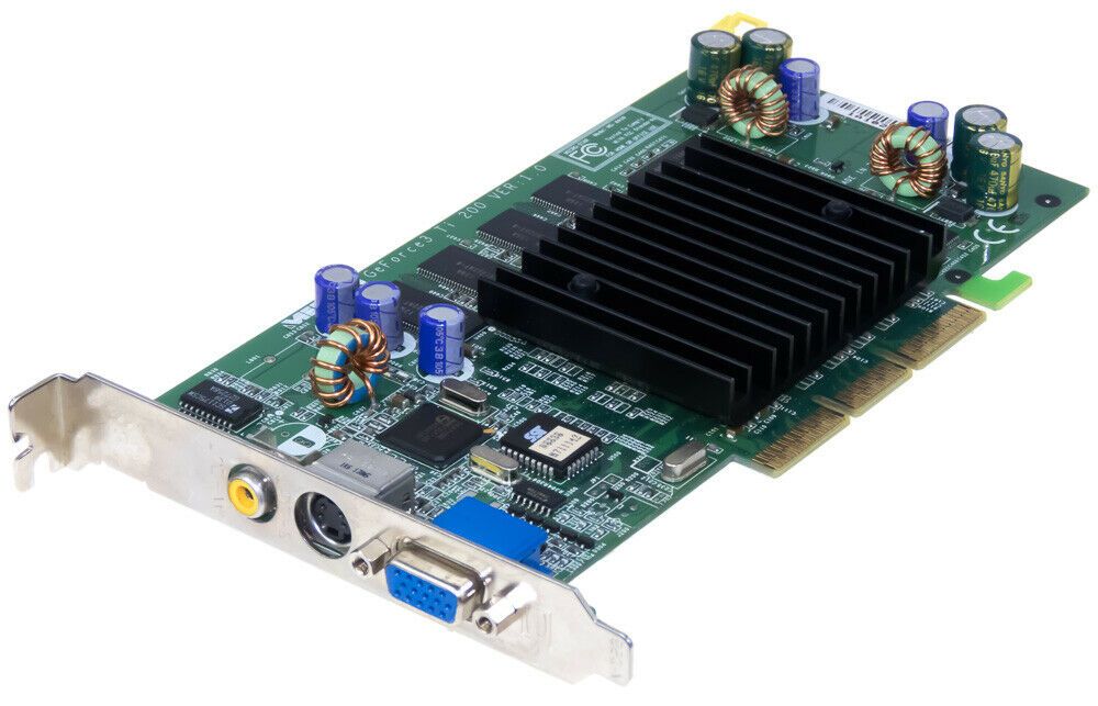Grafische kaart nVidia GeForce3 Ti 200 64MB SDR AGP 4x VGA S-VIDEO COMPOSIET NV20 Board Medion